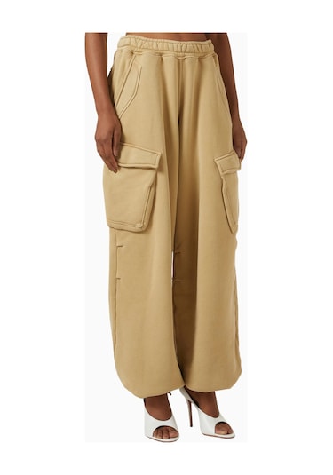 Represent Initial Cargo Sweatpants, Pamuklu Fleece Ve Çok Cepli Lüks Rahatlık Açık Kahverengi