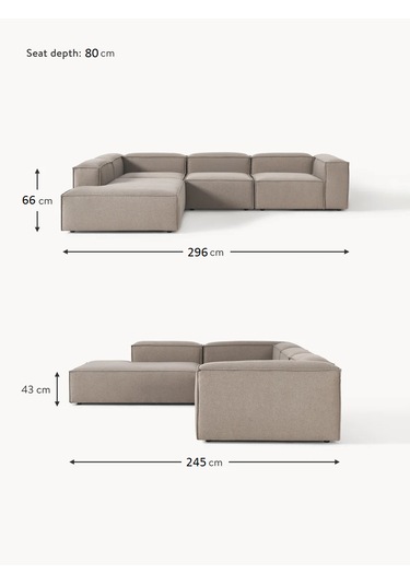 Most Mollis Pro 4 Modül Sol Köşe Koltuk 10 Kahverengi Keten Kumaş