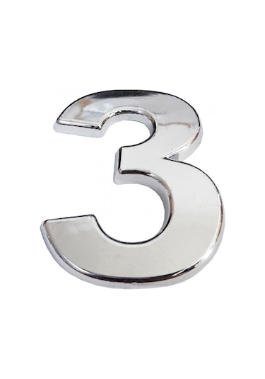 Cemax Krom Yapışkanlı 3 Rakamı 5 Cm