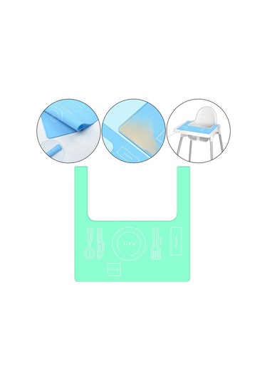 Homyl Mama Sandalyesi Placemat Bpa Free Silikon Baby Type3-yeşil Type3 Yeşil