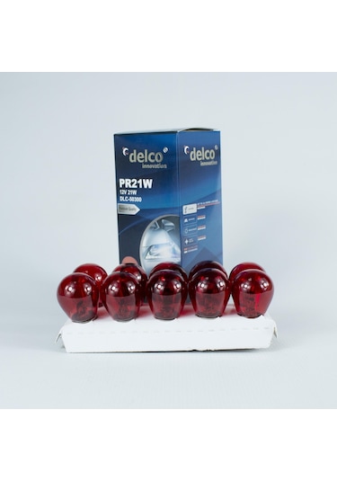 Delco U.s.a Pr21w Kırmızı Yakın Tırnak Halojen Ampul 12 Volt Bau15s 10 Adet
