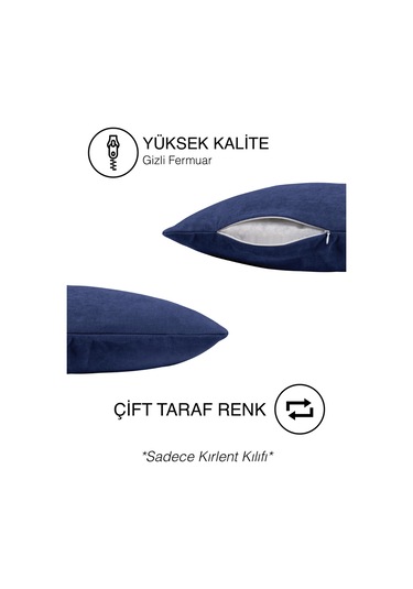 Br Perle Home Daily Series Safir Rengi Kırlent Yastık Kılıfı Safir