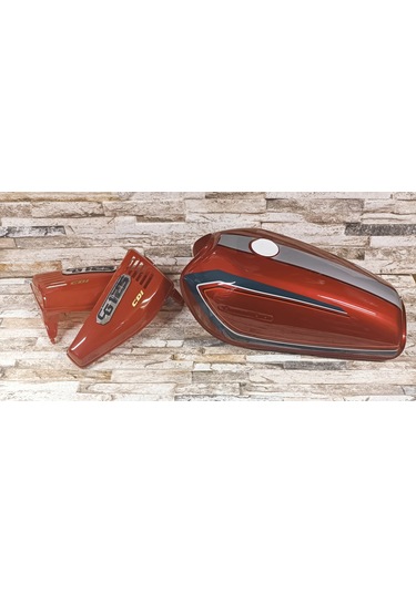 Cg Şeritli Benzin Deposu Ve Yan Kapak Takımı Kırmızı Mts