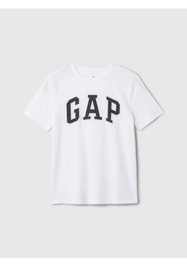Gap 708370003 V-bas Ss Logo Tee Erkek Çocuk Tişört Beyaz