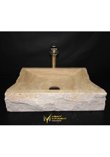 Traverten Şekilsiz Kare Lavabo