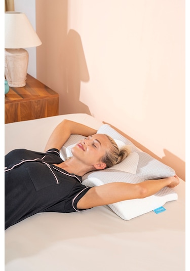 Visco Nox Omuz Ağrısı Önleyici Ortopedik Visko Yastık 64 38 12,5cm Beyaz