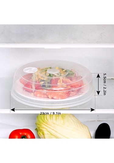 Yifomall Mikrodalga Fırın İçin Buhar Ayar Kapaklı 2'li Set - Yüksek Isıya Dayanıklı Saklama Kapağı 23cm