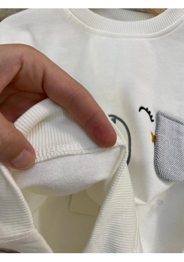 Minizoo Baby Köpek Kulaklı Erkek Çocuk Eşofman Takım Beyaz