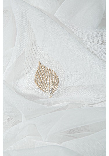 Emi Tül Perde Bej 140x250 Bej - Beyaz