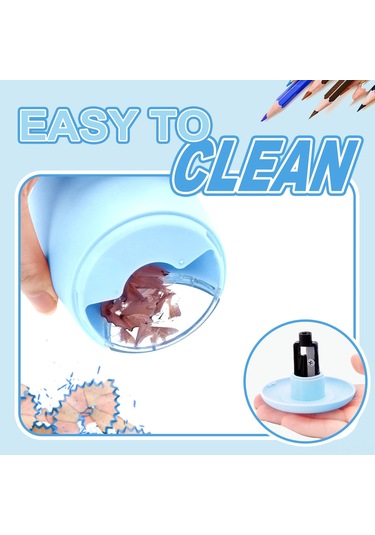 Ruicoo Pil Ve Usb Şarjlı Otomatik Kalemtıraş - Mavi Renk, Pratik Ve Kullanışlı