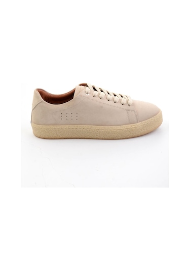 Bambi Bej Hakiki Deri Erkek Sneaker E01396009902
