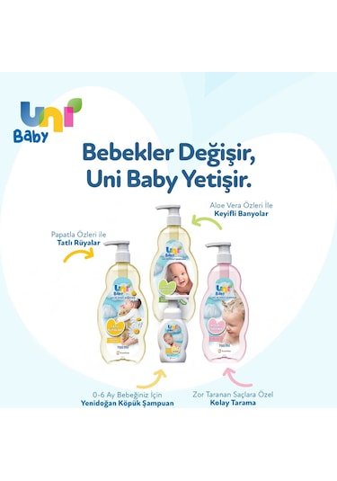 Uni Baby Kolay Tarama Saç ve Vücut Şampuanı 3 x 700 ML