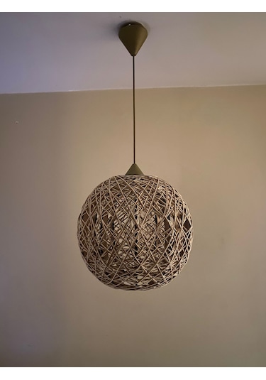 Efect Home Design Bohem,ahşap,jüt,hasır,modern,doğal Sarkıt Avize Hasır/krem