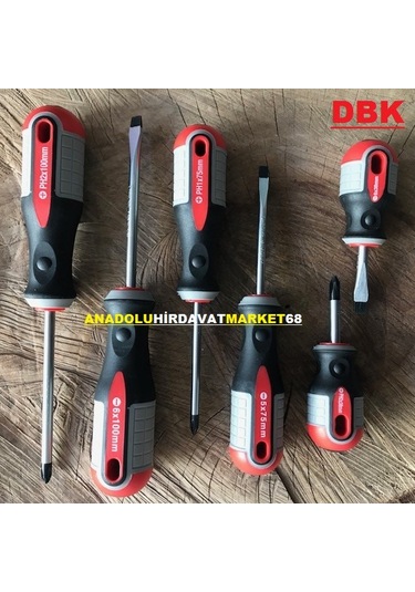 Dbk Crv Çelik Yıldız Uçlu Tornavida Düz Uçlu Tornavida Seti 6Pcs