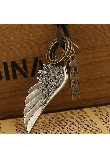 Chavin Kartal Kanadı Erkek Deri Ipli Kolye Cy19 Çok Renkli