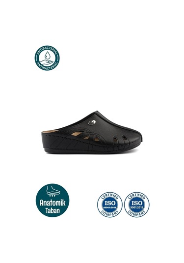 Roy Jones Sabo Kadın Siyah Kapalı Terlik 1801 Siyah