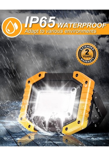 30w Led Çalışma Işığı Şarj Edilebilir Taşınabilir Cob Spot Işığı Süper Güçlü 2000lm Pil Dış Mekan Güvenlik Işığı Usb Su Geçirmez Çok Renkli