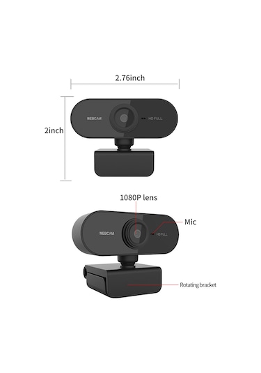 Xindoker 1080p Otomatik Odaklı Web Kamerası - Dahili Mikrofonlu, Sürücü Gerektirmeyen, 360 Dönebilen, Canlı Yayın Ve Konferanslar İçin Usb 2.0