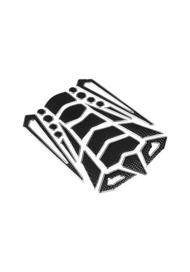 Moveevo Motosiklet Tankı Koruyucu Sticker - Yumuşak Kauçuk, Kolay Yapıştır/çıkar, Uv Dayanıklı, Siyah-gümüş Kenar, Evrensel Uyum