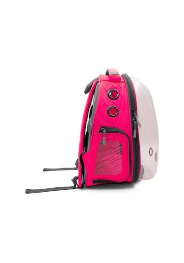 Cattie Şeffaf Kedi Küçük Irk Köpek Taşıma Sırt Çantası Pembe 25 x 30 x 40 CM