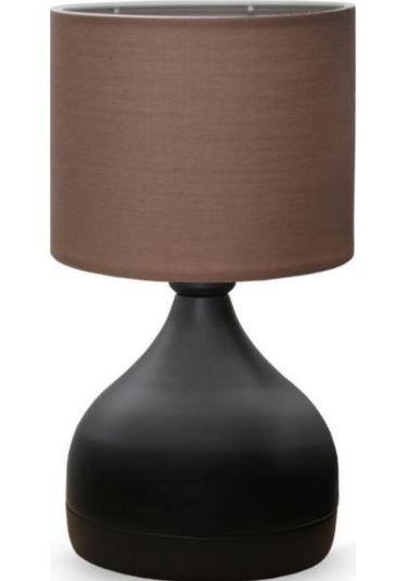 Milano Metal Gövdeli Abajur Kahve Kumaş Başlık Yatak Odası Salon Cafe Aydınlatma Çok Renkli