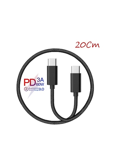 Ally  QC3.0A Type-C 0.2 M Hızlı Kısa Şarj Kablosu