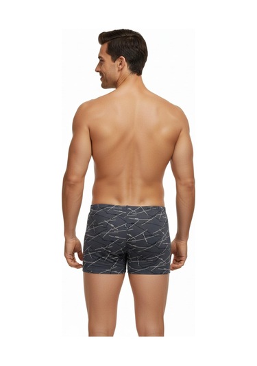 Erkek Likralı Baskı Desenli Boxer Bgl-st05009 Füme