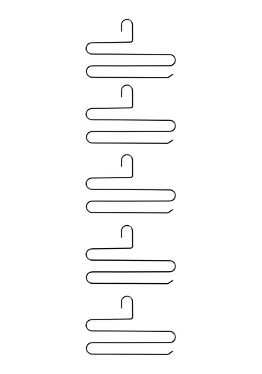 Edora Home 5'li Dolap İçi 3 Katlı Siyah Pantolon Askılık - Metal Paslanmaz Siyah