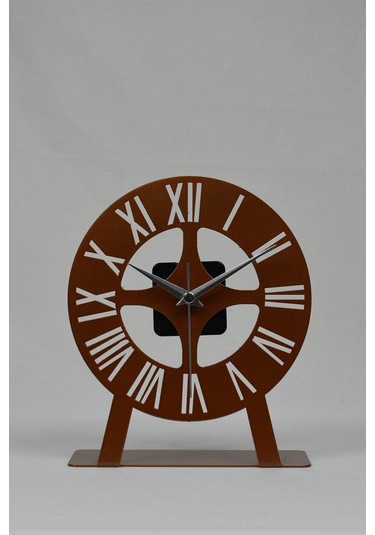 Roma Model Metal Lazer Kesim Akar Sessiz Mekanizmalı Masa Saati Bakır