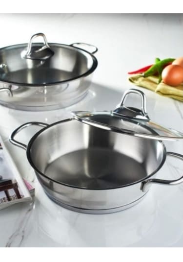 Hisar Optima 4 Parça Paslanmaz Çelik Cam Kapaklı Sahan Seti