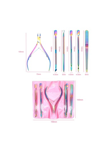 Wezone 6 Lık Çok Amaçlı Tırnak Bakım Seti, Paslanmaz Çelik, Gümüş Renk, 15x10x5cm Boyutlarında