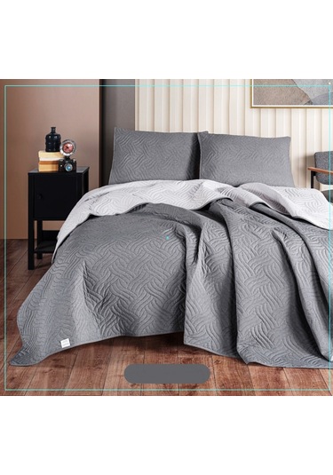 Colors&colors Dilara Çift Kiş. Yatak Örtüsü 220x240 -a.gri K.gri Gri