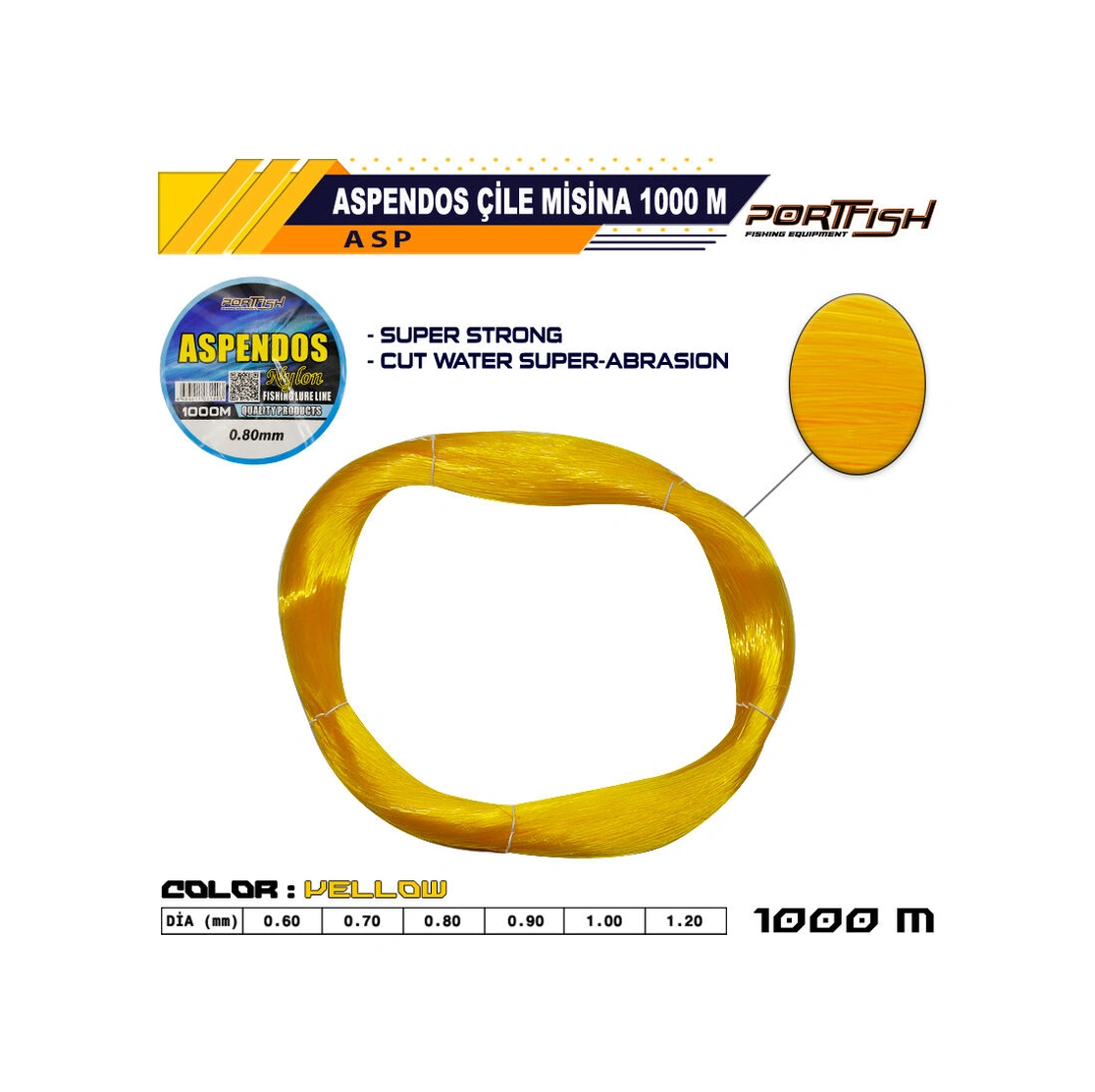 Portfish Aspemdos Çile Misina 1000 Mt 0,60
