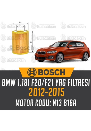 Bmw 1.18İ F20-F21 Bosch Yağ Filtresi 2012-2015 N11.3396