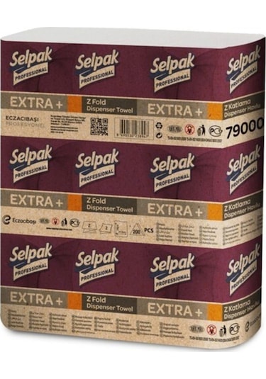 Selpak Professional Extra Z Katlama Dispenser Kağıt Havlu 6 x 200'lü
