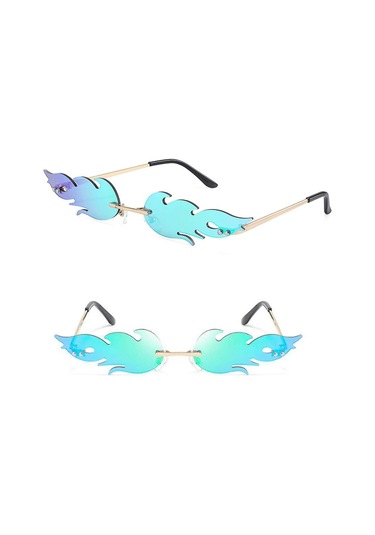 Unisex Yetişkin Moda Güneş Gözlüğü 3 Parça Çerçevesiz Aynalı Camlar B Çok Renkli