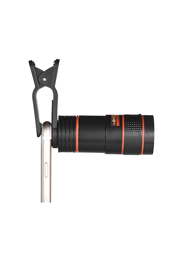 Wezone 8x Zoom Cep Telefonu Teleskopu - Optik Lensli Uzaktan Fotoğraf Çekim Aleti, Çoğu Akıllı Telefonla Uyumlu, Siyah
