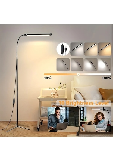 Willowhaven 1 Adet Usb Güç Kaynaklı 3 Ayarlı Karartılabilir Ayarlanabilir Parlaklık Esnek Gooseneck 96 Led Gece Lambası Siyah Yer Lambası