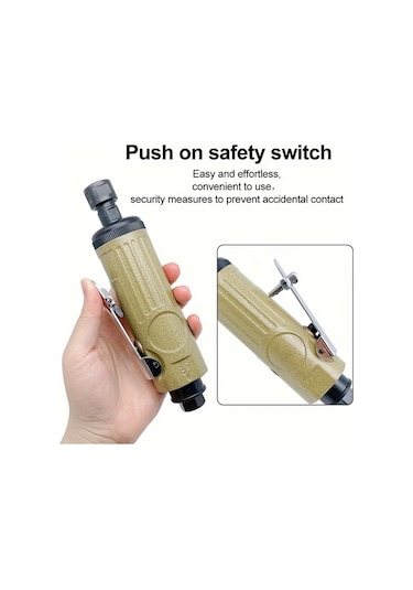 Dashanshop Büyük Havalı Zımpara Large Air Grinder 8 Parça Metal Noktalar 22000 Rpm 1/4 1/8 Kolletli Pnömatik Parlatma Gravür Seti