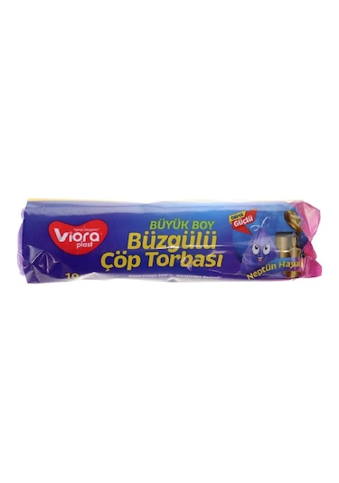 Viora Büzgülü Çöp Torbası Neptünün Hayali 10 Adet Mor 65 x 70 CM