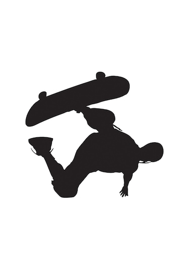 Folyo Sticker Kaykaycı 200cm Uzunluk Siyah