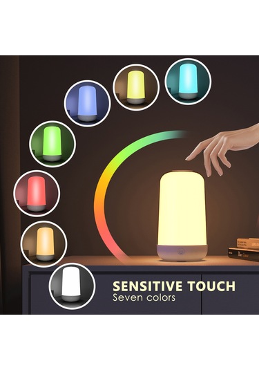 Qingmipy Bt Akıllı Gece Lambası: 7 Renk, Müzikle Senkron, 24 Sahne Modu, Mobil Uygulama Kontrolü Beyaz