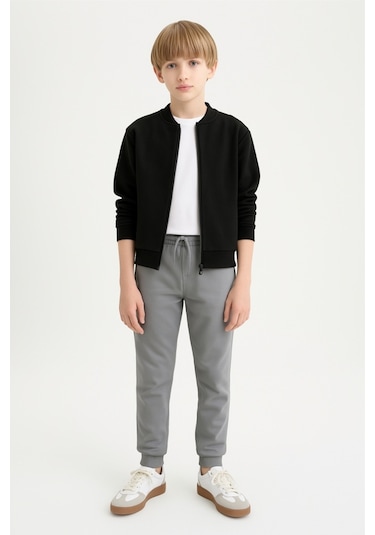 Erkek Çocuk Basic Jogger Paça Okul Eşofman Altı Ak-2350 Gri