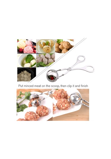 Ranyeek Stainless Steel Et Topu Kaşığı - 16.5cm Geliştirilmiş Kuru Toplama Ve Şekillendirme Aleti Diğer