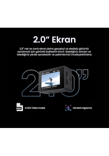 SJCAM SJ4000 Air WiFi 4K UHD 16MP 2” Geniş Ekran H.264 900mAh 30 Metre Su Geçirmez Aksiyon Kamerası