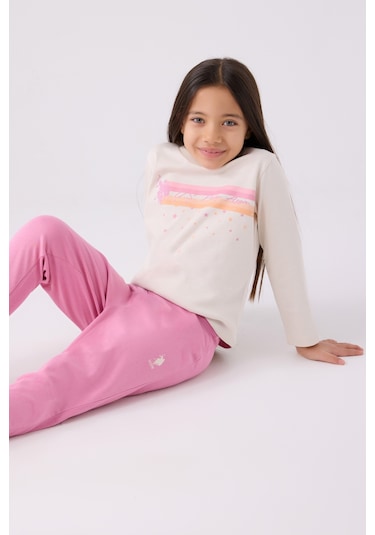 U.s. Polo Assn. Kız Çocuk Krem Pijama Takım 50299861-vr071 KREM Krem