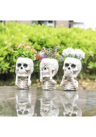 Suntek Kafatası Çiçek Saksısı Cadılar Gözlerini-kapat