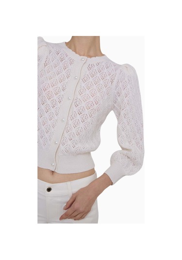 Almi Alice And Olivia Doris Dantel Kısa Hırka Krem