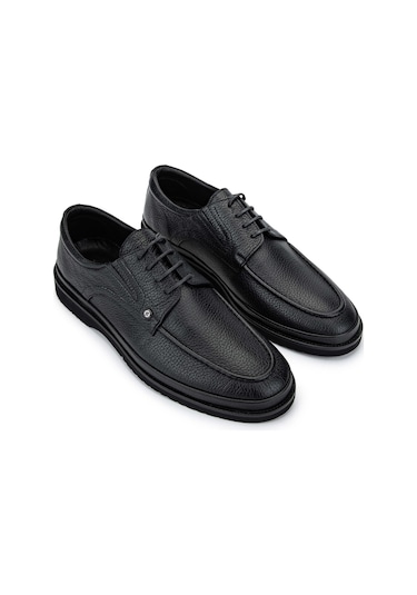 Tamer Tanca Erkek Hakiki Deri Siyah Floter Casual Ayakkabı 374 Tnc-04 Erk Ayk Sk24-25 Sıyah Fltr SİYAH FLOTER DERİ Siyah