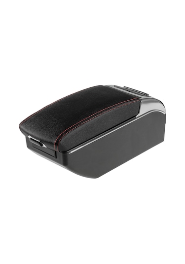 Oto Kolçak Sürgülü Ve Usb Şarj Girişli Tüm Araçlara Uyumlu Kol Dayama 7 Usb Girişli Kolçak Siyah